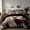 Постельное белье Цветок Лось 3D Цифровая печать Пододеяльник Наволочка Комплект из трех предметов