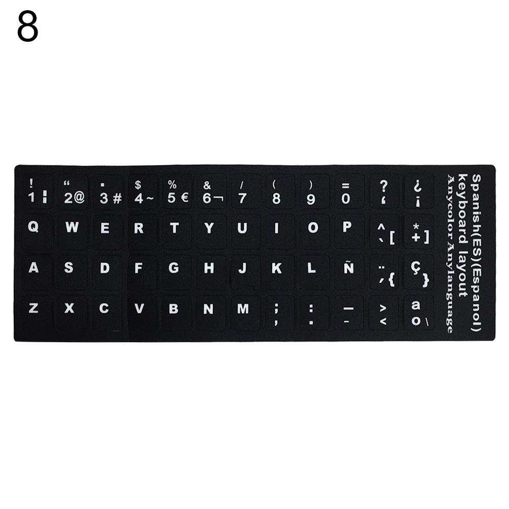 English French Letters PC Spanish Laptop Computer Keyboard Stickers