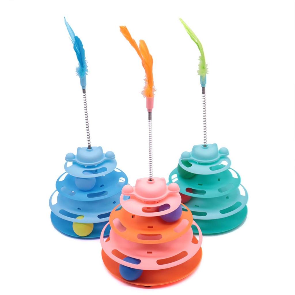 Cat Carousel Track Ball, Cat Toy To Boredom And Have Fun, Feather Cat Toy Stick, Interactive Carousel Ball, Pet Supplies