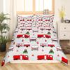 Firefighter Truck Duvet Cover King/Queen Size Red Firemen Car Bedding Set For Kids Boys Girls Fire Engine Polyester Quilt Cover