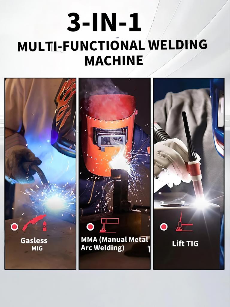 Полуавтоматический сварочный аппарат 3 в 1 MIG/TIG/MMA Светодиодный цифровой дисплей Без газа Для безгазовой пайки железа Инверторные сварочные аппараты IGBT