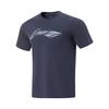 Li Ning Fitness Series Logo Round Neck Comfortable Breathable Versatile Short Sleeve T-Shirt Men Tops Ink-Blue ATSV107-9