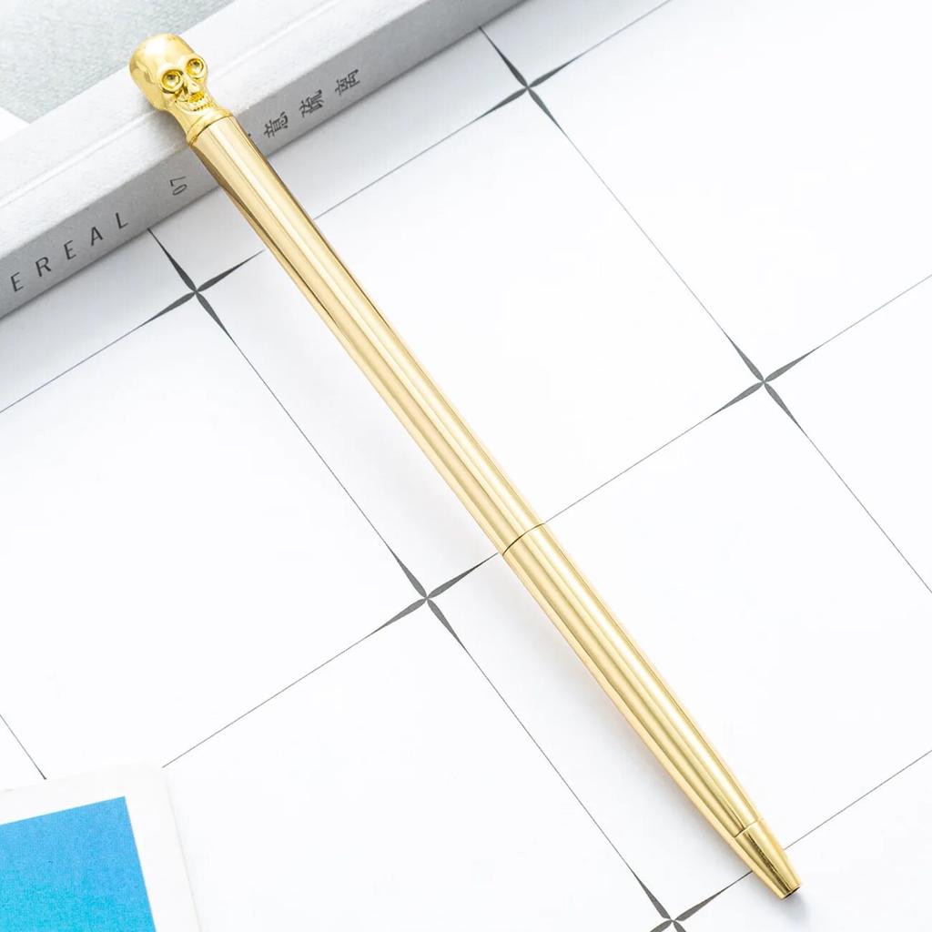 1 шт. шариковая ручка череп любовь свадьба металлическая медная ручка офисные школьные принадлежности канцелярские принадлежности