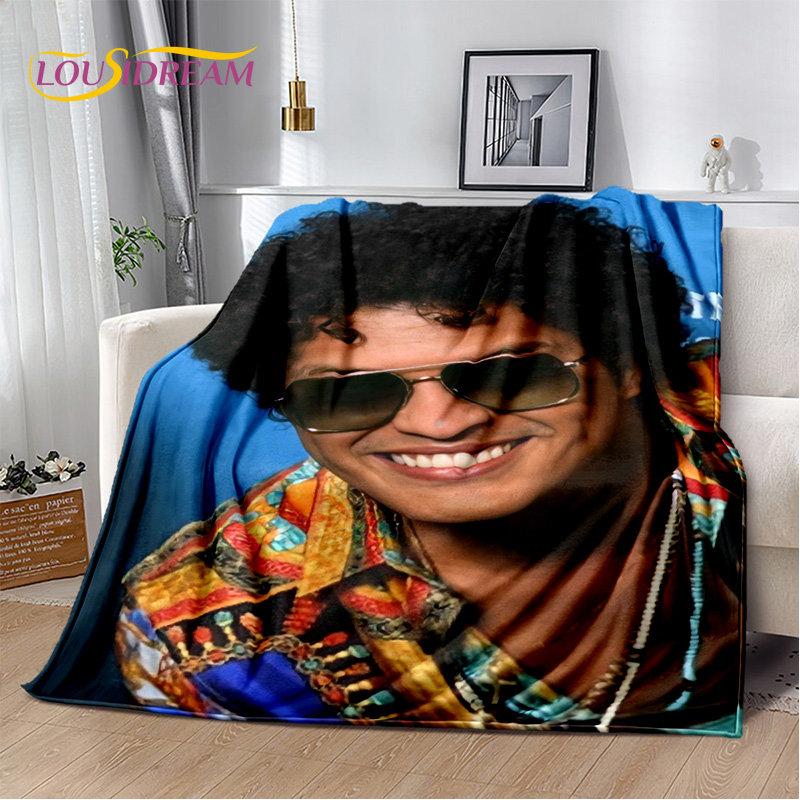 Мягкое плюшевое одеяло с 3D HD Bruno Mars Singer Star, фланелевое одеяло для гостиной, спальни, кровати, дивана, чехол для пикника, детское одеяло