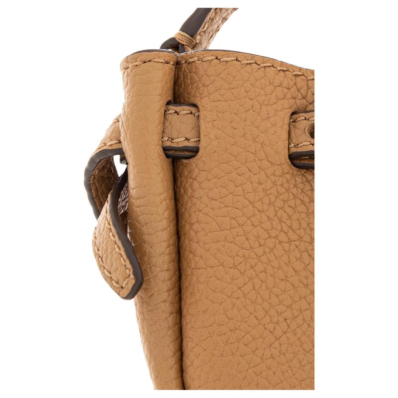 TORY BURCH Romy metal hardware bucket bag charm leather bag peripheral women's brown 184996-227-brown