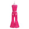 Girl's Cosplay Movie Barbie Three-piece Children's Sleeveless Vest with Silk Scarf Party Dress Printed Performance Costume