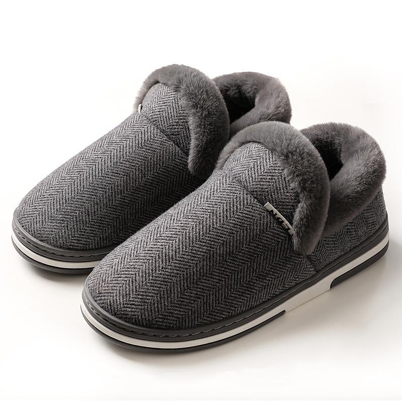 Модные хлопковые тапочки женские осенние и зимние домашние теплые плюшевые тапочки на толстой подошве мужские теплые хлопковые тапочки для дома