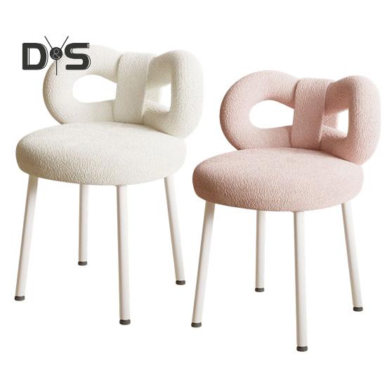 Туалетный столик со спинкой с бантом для гостиной, для женщин и девочек, для спальни, для макияжа, регулируемые подушечки для ног, безрукий туалетный стул, сиденье для бокового столика