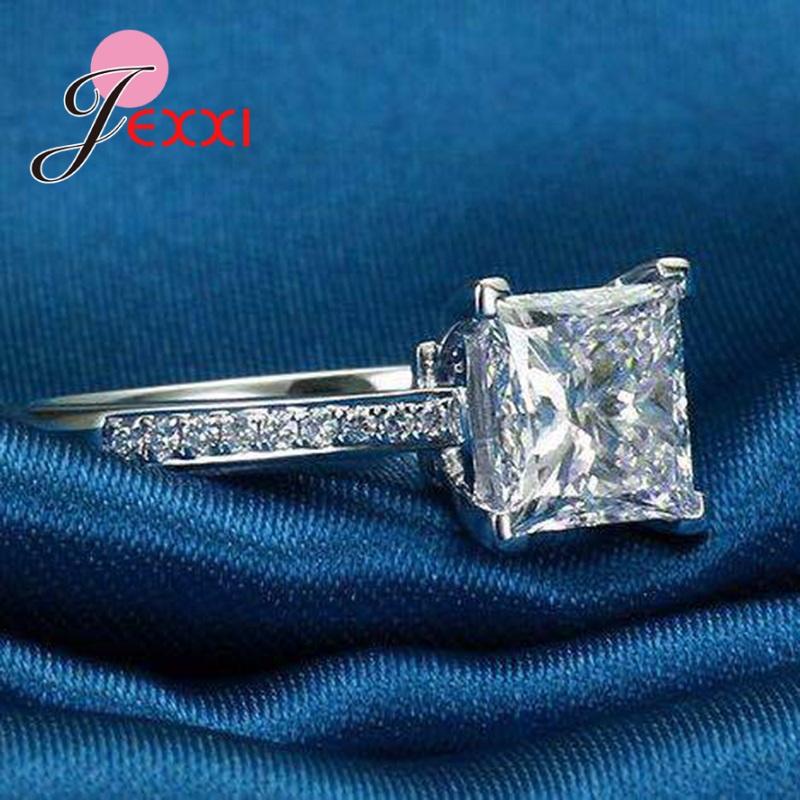 Drop Shipping Genuine 925 Sterling Silver Rings With Sparkling Crystal Super Nice Women Fashion Rings Jewelry Gift For Birthday