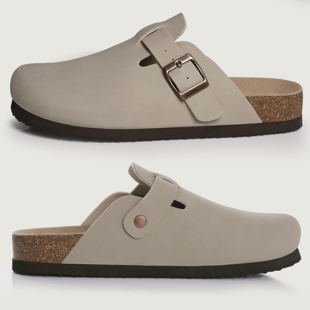 Fashion Smile Classic Women Mules Summer Clogs Slippers Flat Slippers Cork Waterproof Beach Slippers WIth Adjustable Buckle For Women