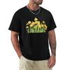 yellow daffodils field watercolor T-Shirt plain anime figures oversized t shirt men