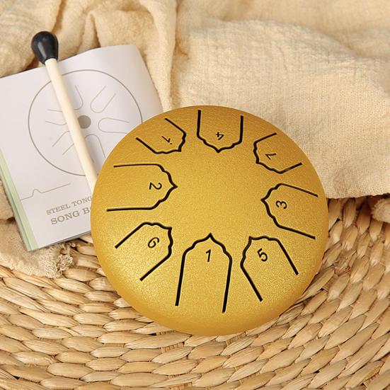 Rain Drum for Outside Garden 4 Inches 8 Notes Steel Tongue Drum Meditation Rain Chime Musical Instruments Mini Handpan Drums