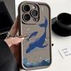 Мягкий чехол для телефона TPU с принтом кита для iPhone 16 Pro Max 16E 15 Pro 14 13 12 11, защита линз, противоударный матовый бампер