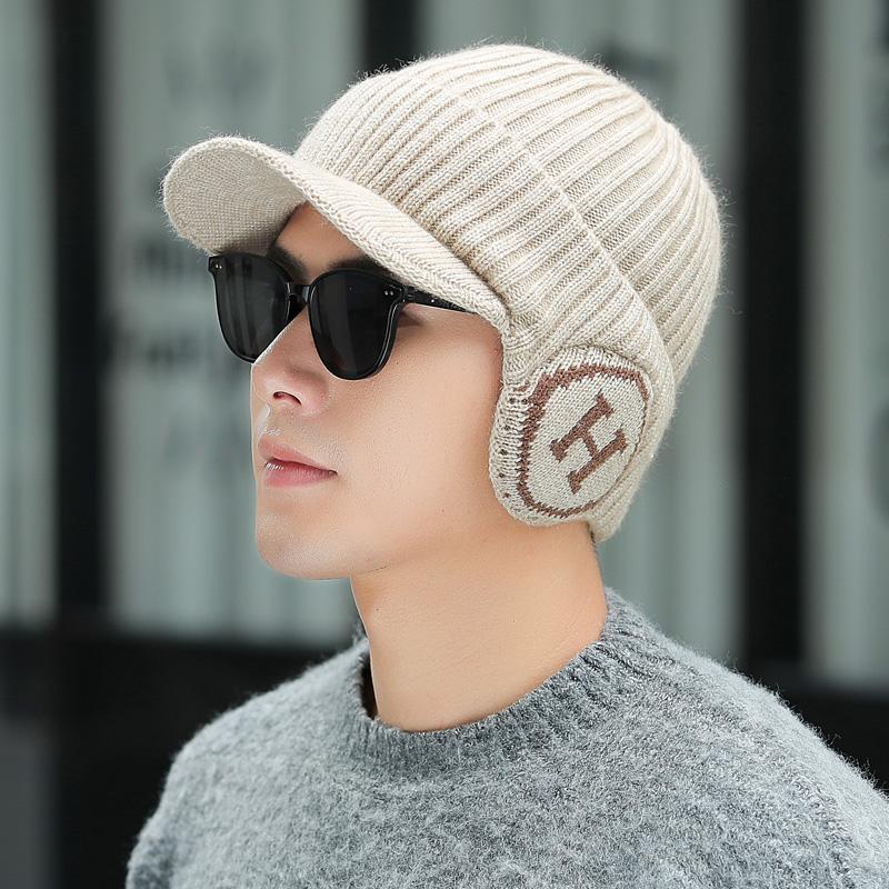 Hat Men's Winter Ear Protection Hat Knitted Hat Men's Cycling Warm Cotton Hat Anti Cold Knitted Hat Men's Winter