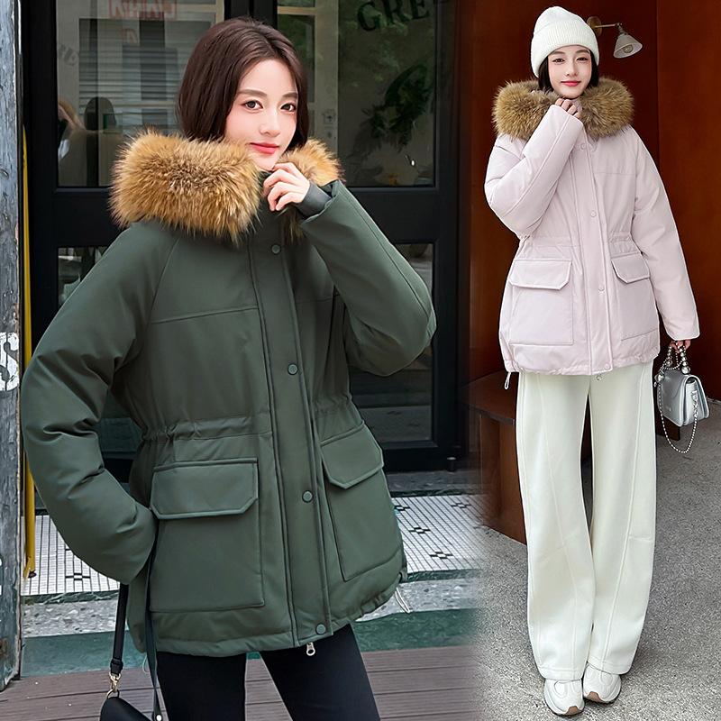 Tooling pie overcomes down cotton-padded clothes for women's winter new cotton-padded jackets, large fur collar thickened loose short
