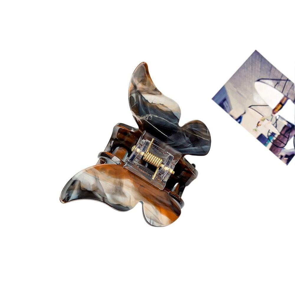 Красочные ретро заколки для волос в виде краба, акриловые милые заколки в виде акулы, элегантные заколки-бабочки, ежедневные