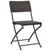 Foldable Garden Chairs 2 pcs HDPE and Steel Brown