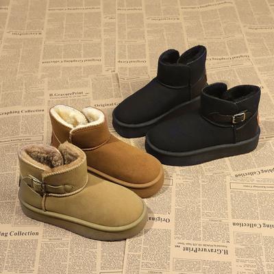 Взрывной бархат утолщенные однопедальные зимние ботинки 2025 зима новые водонепроницаемые теплые короткие ботинки платформа хлопковая обувь женская