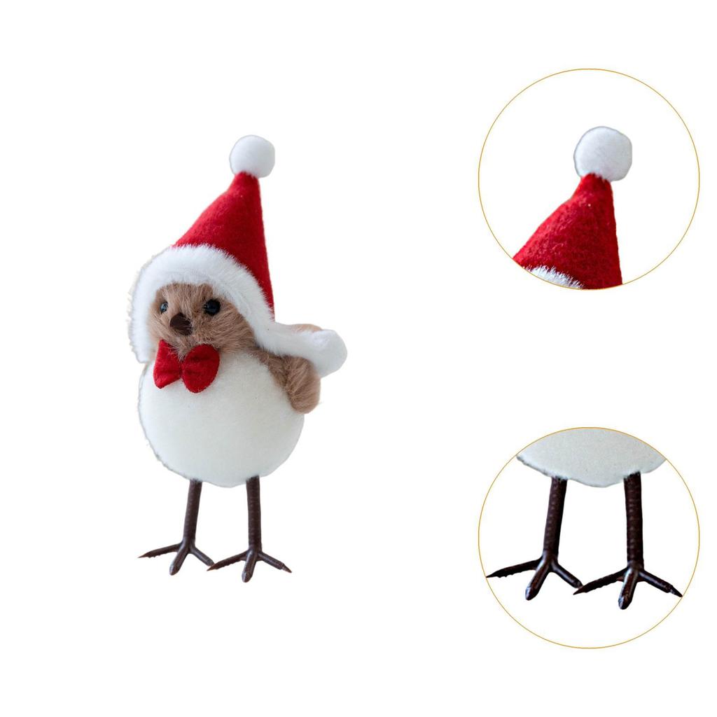 Christmas Decoration,Bird Xmas Tabletop Ornament Creative Small Bird Figurine Cute for Xmas Holiday Fireplace Desktop Decor