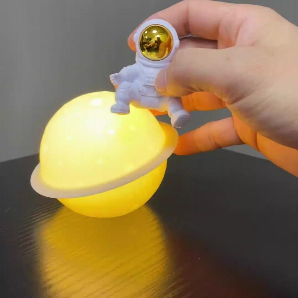 Creative Desktop Luminous Planet Lamp Cartoon Bedside Light Astronaut Moon Night Light  Gifts