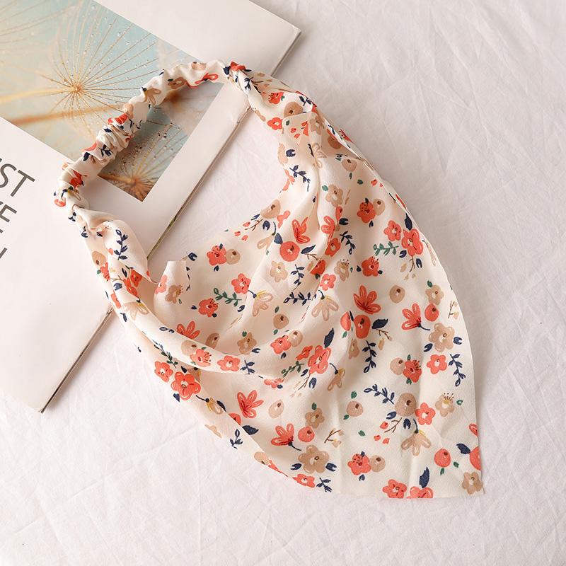 1 шт. Цветочный принт, модная ткань, винтажные аксессуары для девочек, удобные повязки на голову, шарф для волос, эластичная резинка