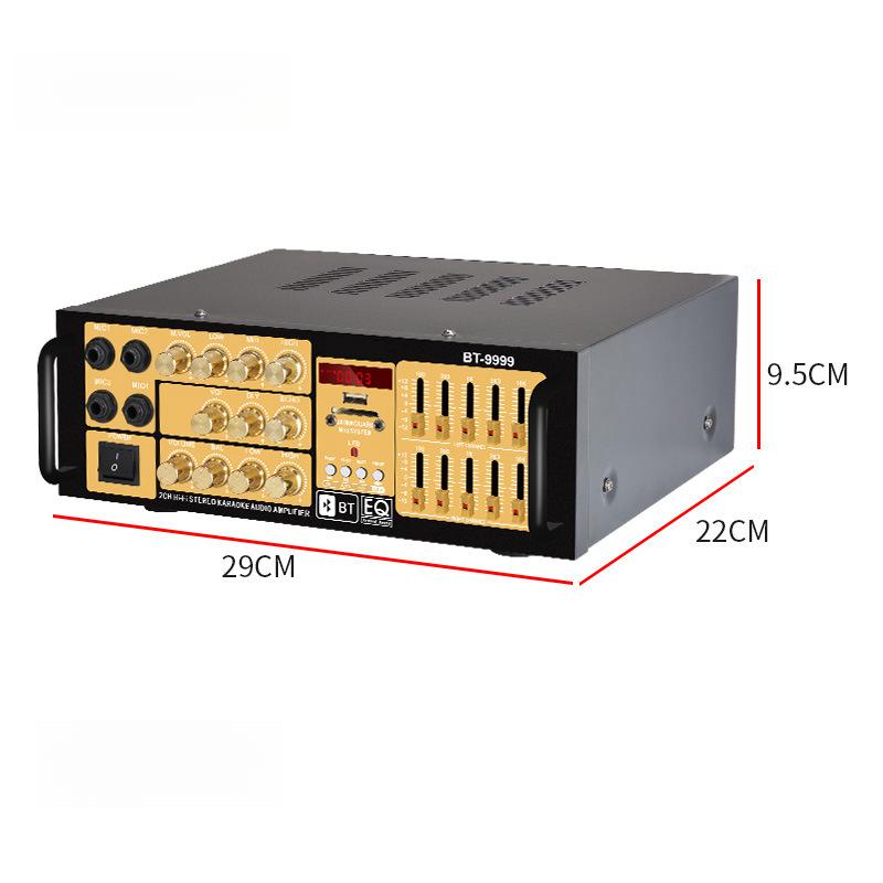 Мощный усилитель с совместимостью 12 В/220 В, Bluetooth, воспроизведением с USB/SD-карты, настройкой FM, возможностями декодирования без потерь