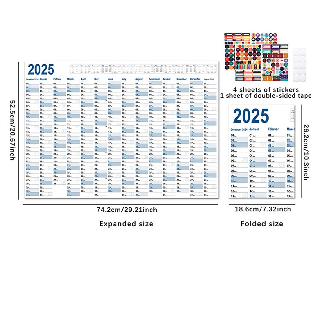 2026/2026 Настенный годовой календарь Ежегодный планировщик Домашний декор Настольные аксессуары Органайзер расписания 12 месяцев 365 дней Календарь