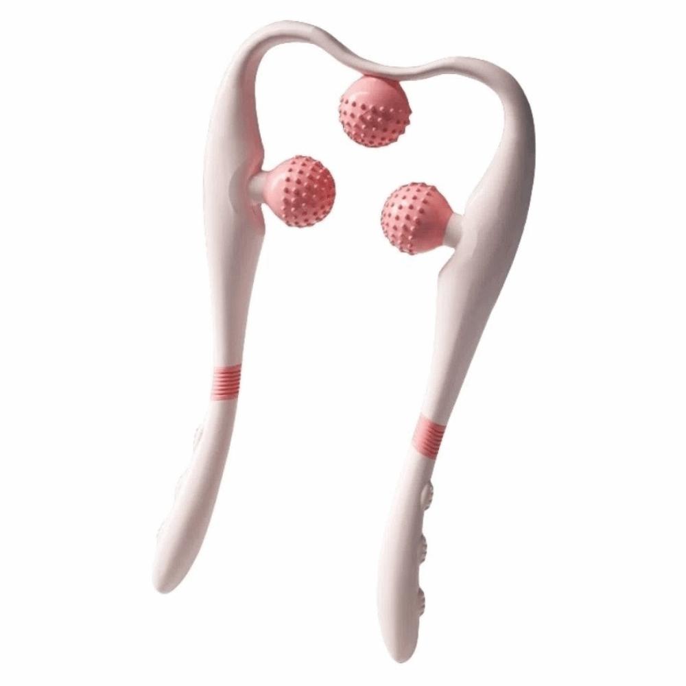 Vibration Cervical Massage Instrument Triple Balls Extended Handle Neck Massager Roller Ergonomic Three-level Adjustment