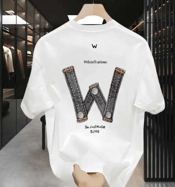 Summer style printed luxury stylish short-sleeved trendy versatile T-shirt for both men and women, same design for both genders.