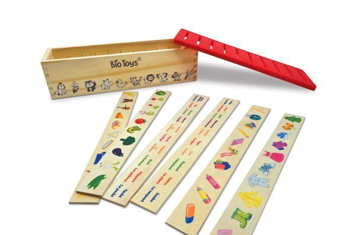 Ma boîte à vocabulaire – boîte de tri en bois bilingue français / anglais