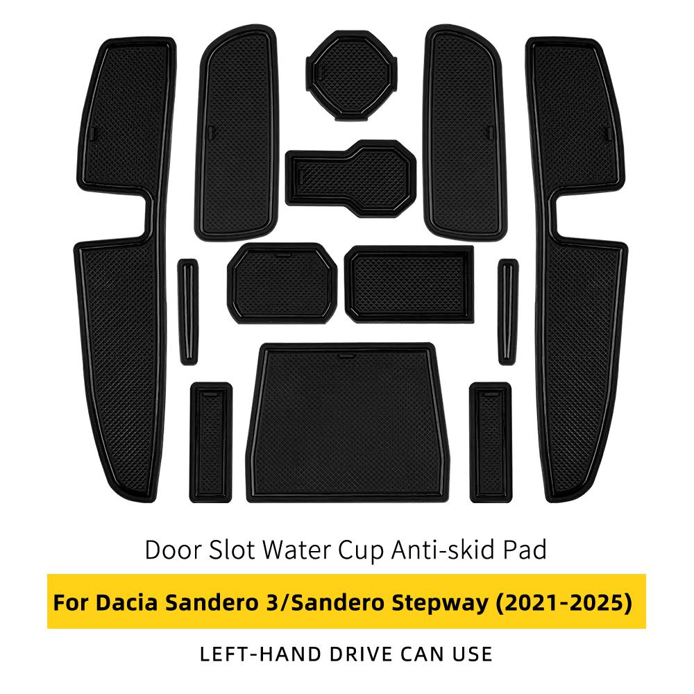 Car Door Groove Mat For Dacia Sandero 3/Sandero Stepway III Anti-Slip Door Slot Pad Auto Sandero Stepway Accessories PVC