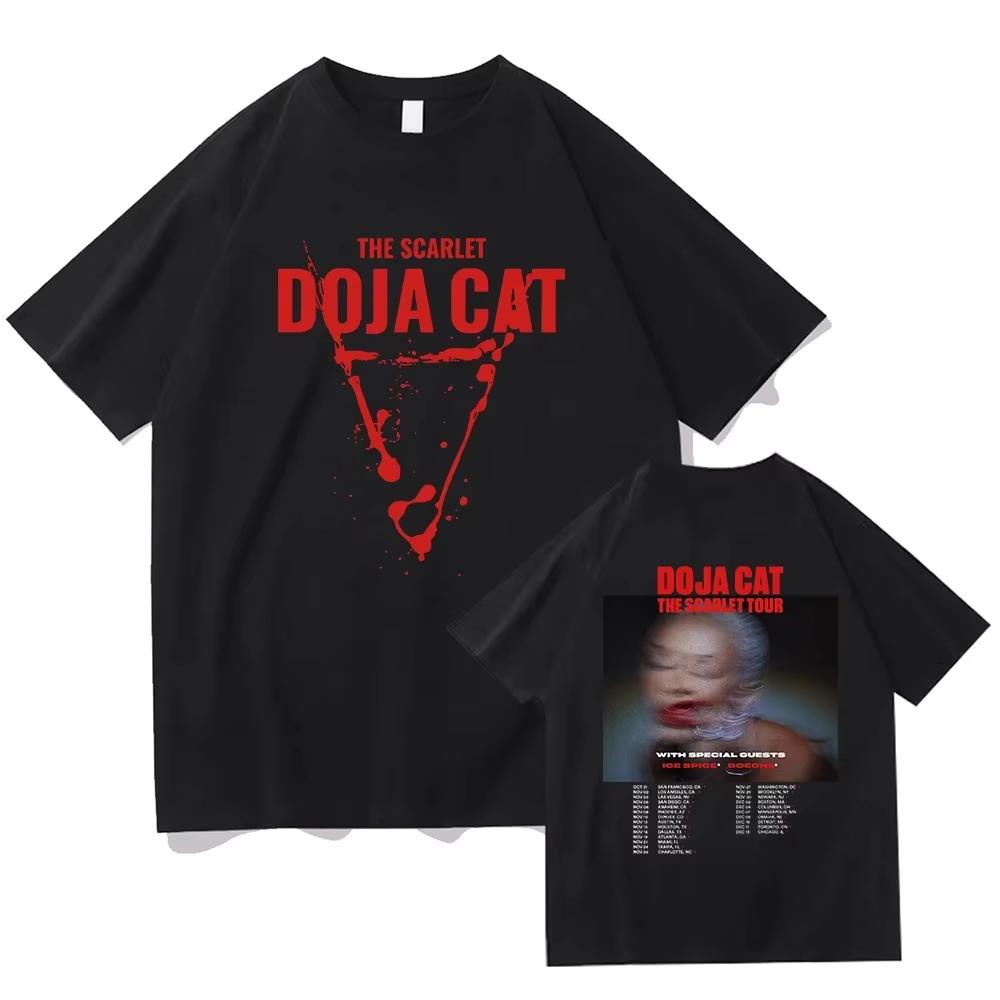 Hot Scarlet Doja Cat Hoodie Hip Hop Music T-Shirts Man Woman Clothes O-Neck Short Sleeve Shirts High Quality Cotton Summer