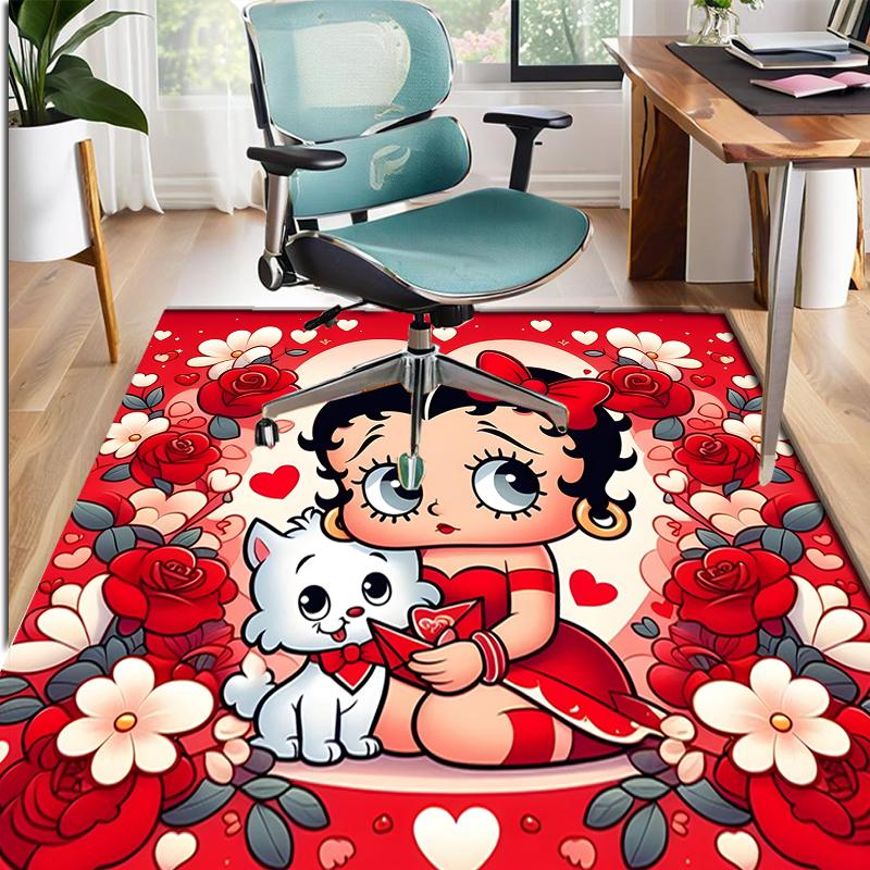 Betty Boop Pattern Rug, Indoor/Outdoor Mat, for Picnic, Gameroom, Bedroom, Office, Living Room, Home Decor Carpet, Birthday Gift
