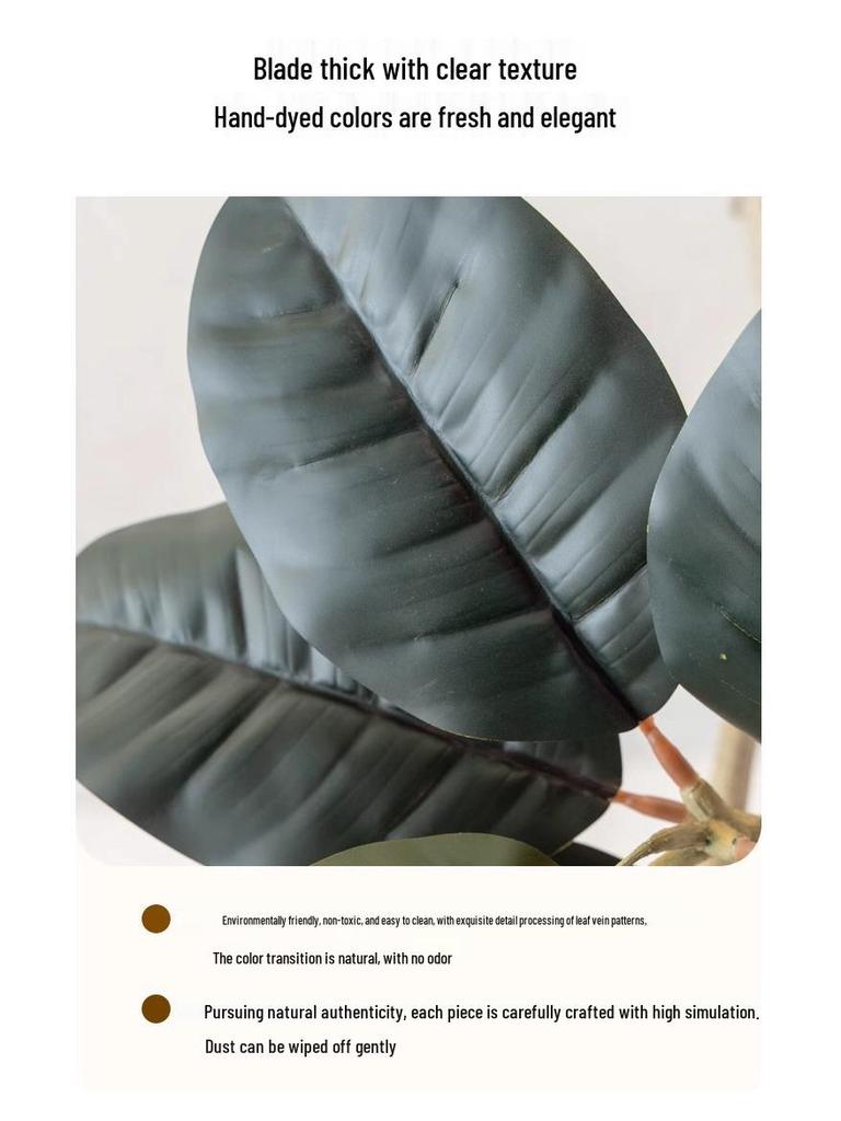 Роскошное искусственное дерево Фикус Эластика Черное Золото: Комнатное украшение и напольное украшение