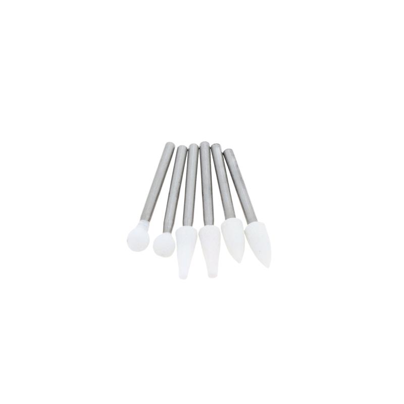 12Pcs/Box White Stone Polishing 2.35Mm Cone/Flame/Round Shape Abrasion Bur For High Speed Tools 1.6Mm For Dental Porcelain