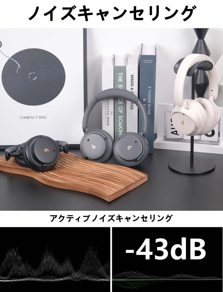 Edifier H9 Шумоподавляющие наушники Bluetooth Беспроводные AAC Совместимость с iPhone Часы Легкий и внешний звук Пространственный Проводной Высокий с