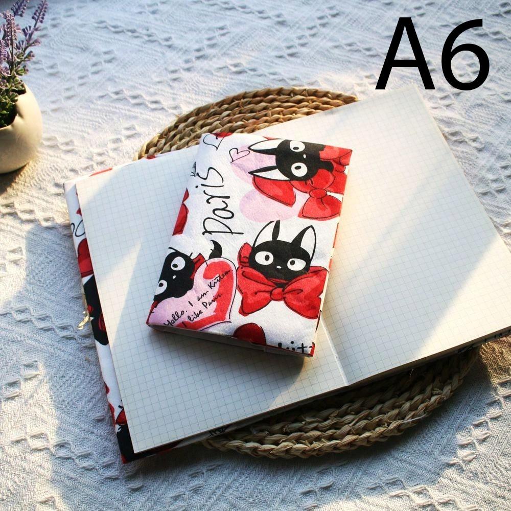 Fromthenon 1PC A5 A6 Weeks Bow-Tie Black Cat In Paris Cloth Book Cover Planner Case Journal Cover Office Stationery Supplies
