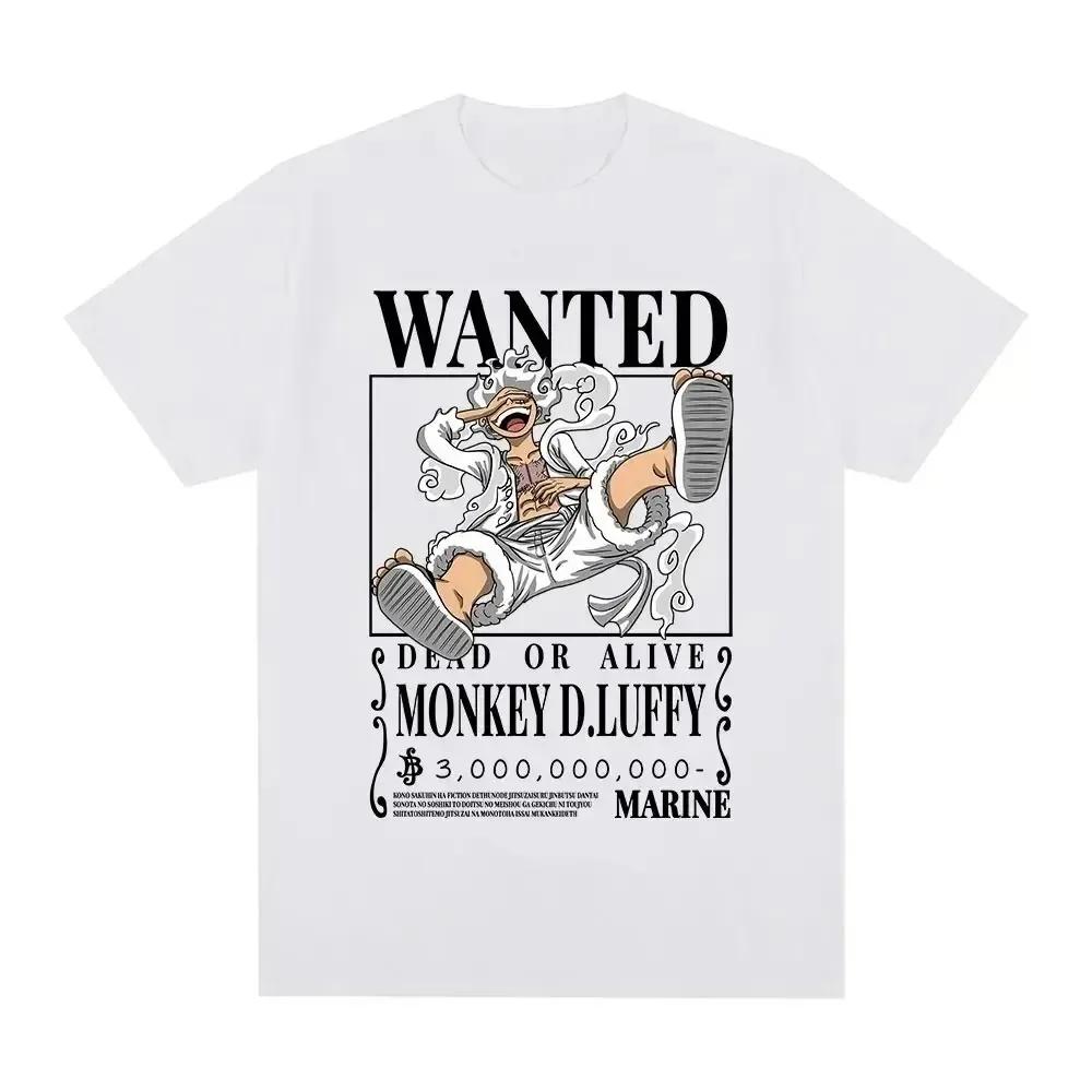 Luffy Gear 5 Мужская футболка Японский аниме мультфильм футболка унисекс Monkey D Luffy Harajuku Y2k Streetwear Мужская одежда