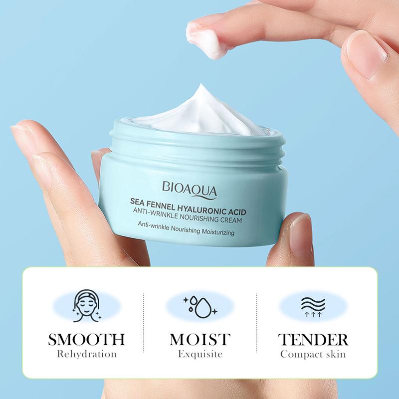 Sea Fennel Hyaluronic Acid Face Cream Anti-wrinkle Nourish Cream Moisturize Fade Fine Lines Firming Anti-aging Skincare Product