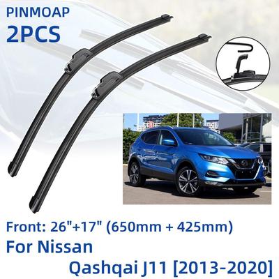 2 шт. передние щетки стеклоочистителя для Nissan Qashqai J11 2013-2020 26 "+ 17" оконные щетки резак аксессуары 2013 2014 2015 2016 2017 201