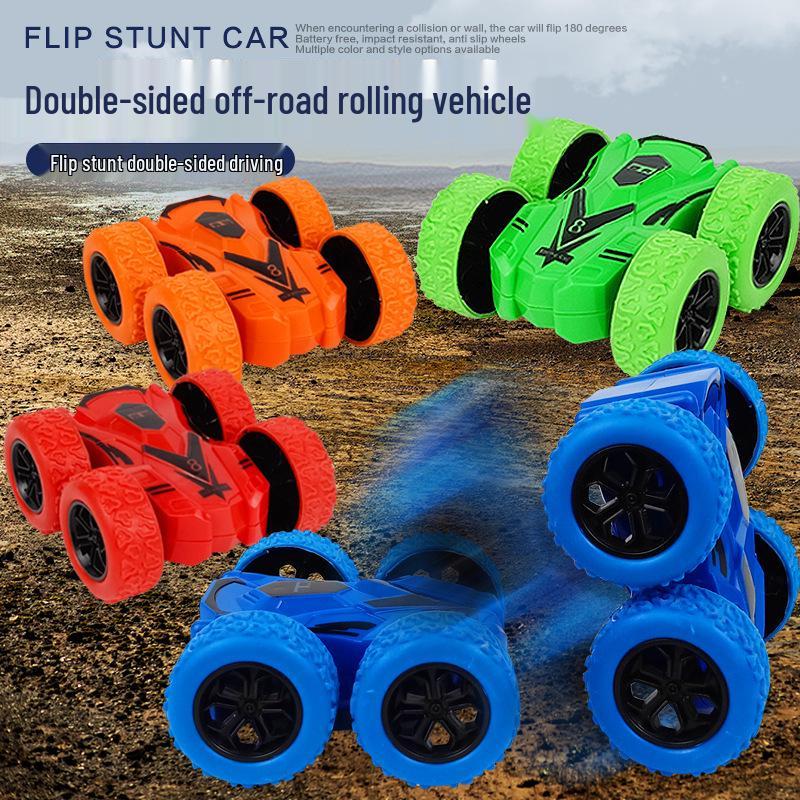 Детская инерционная полноприводная модель внедорожника для трюков с амортизацией.