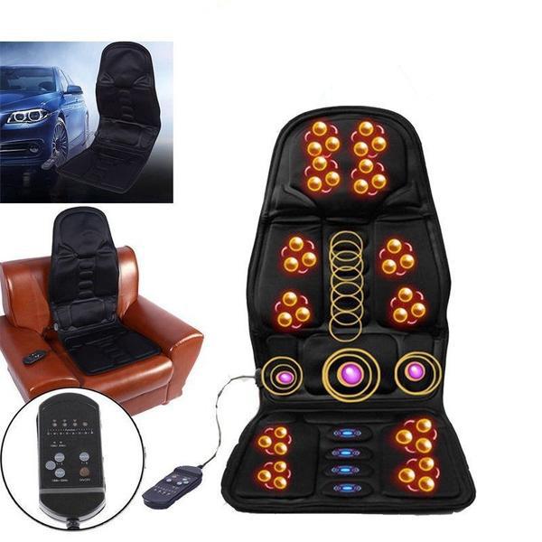 Electric Heating Vibrating Full Body Massager Chair In Cushion Car Home Office Lumbar Back Neck Mattress Pain Relief
