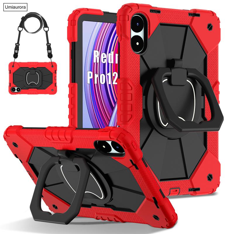 For Xiaomi Redmi Pad2 11" SE 8.7 Pro 12.1" POCO Pad 12.1 Inch Shockproof PC Rugged Tablet Case Pull Ring Stand Strap Cover Funda