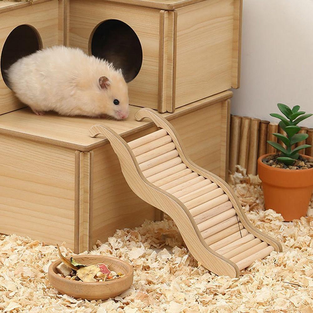 Multifunctional Animal Stairs Toy Wooden Ramp Bridge Hamster Climbing Ladder Squirrel