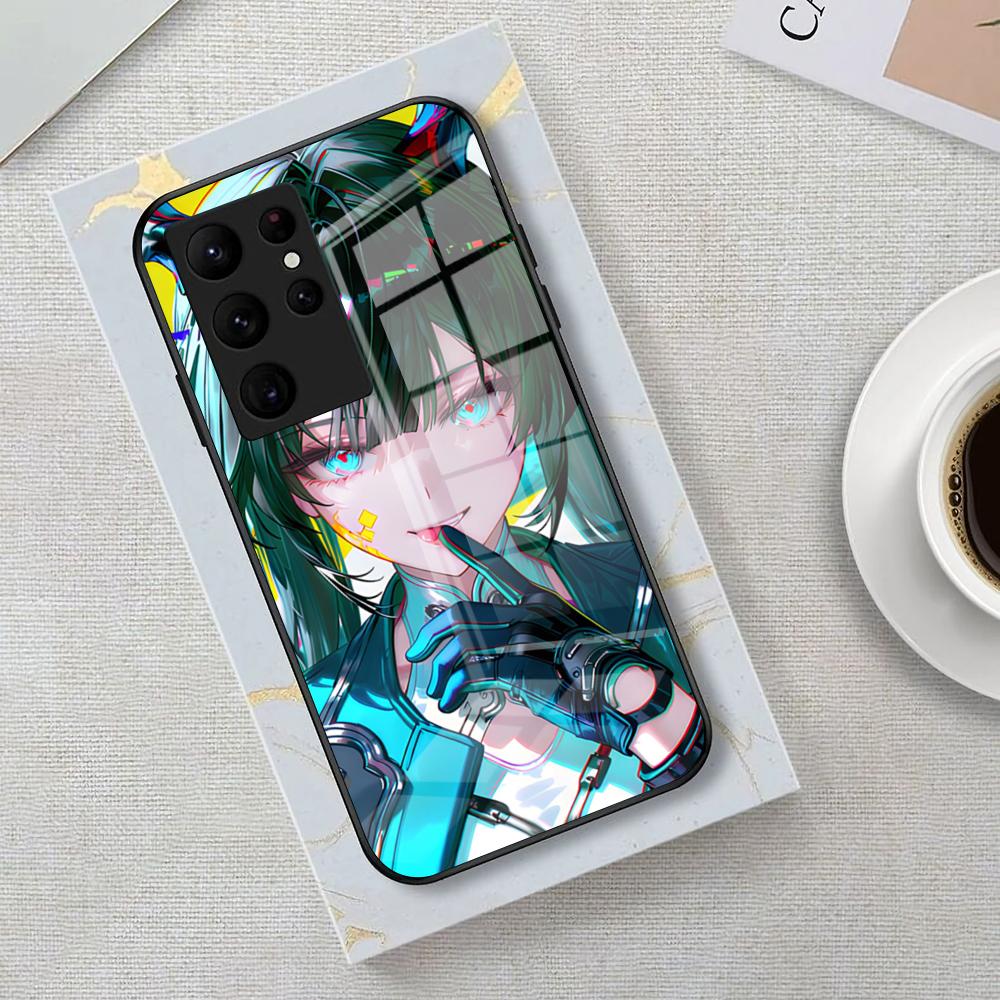 Чехол для телефона Arknights Чэнь Цяньюй для Samsung S26 S25 Edge Ultra 23 22 21 20 Ultra Plus S24 Fe Стеклянная крышка