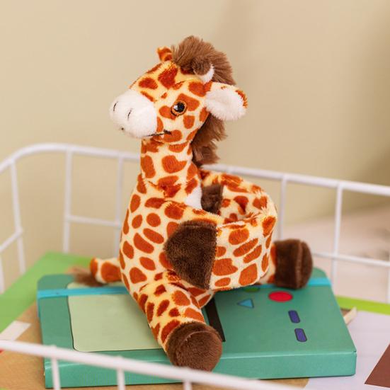 Stuffed Animals Slap Bracelets for Kids Plush Cartoon Giraffe Turtle Koala Elephant Doll Bracelet Wristband Slap Circle Toy for Girls Boys