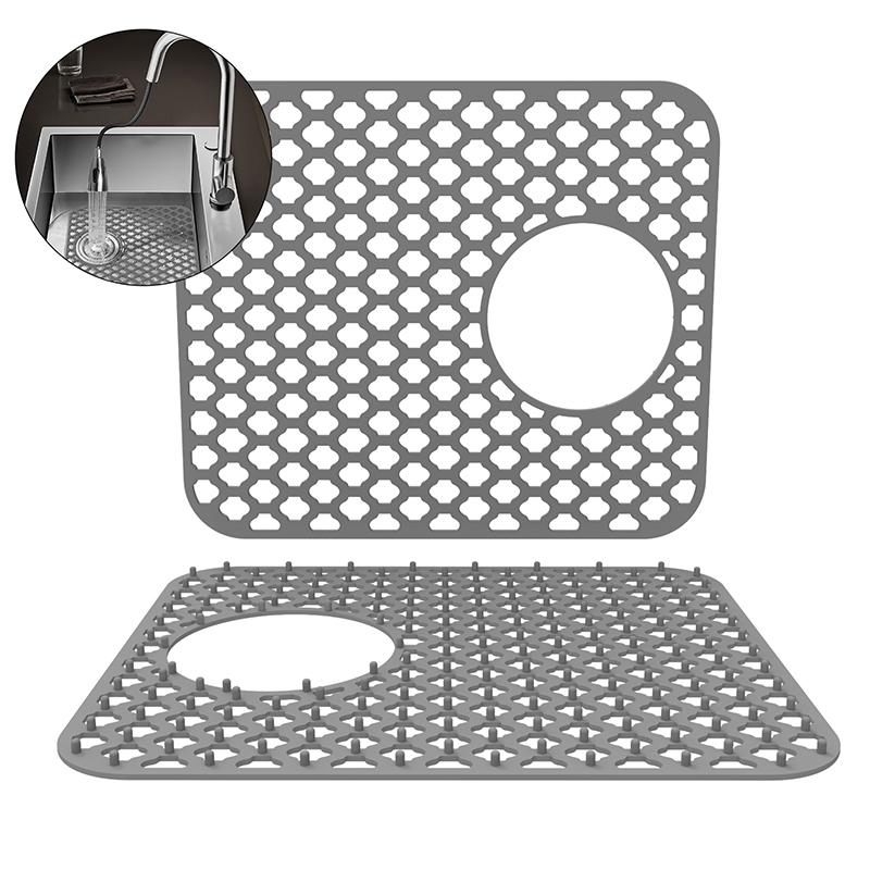 Silicone Sink Protectors For Kitchen Sink,Kitchen Sink With Center Drain Grid Accessory, Non-Slip Heat-Resistant Mat