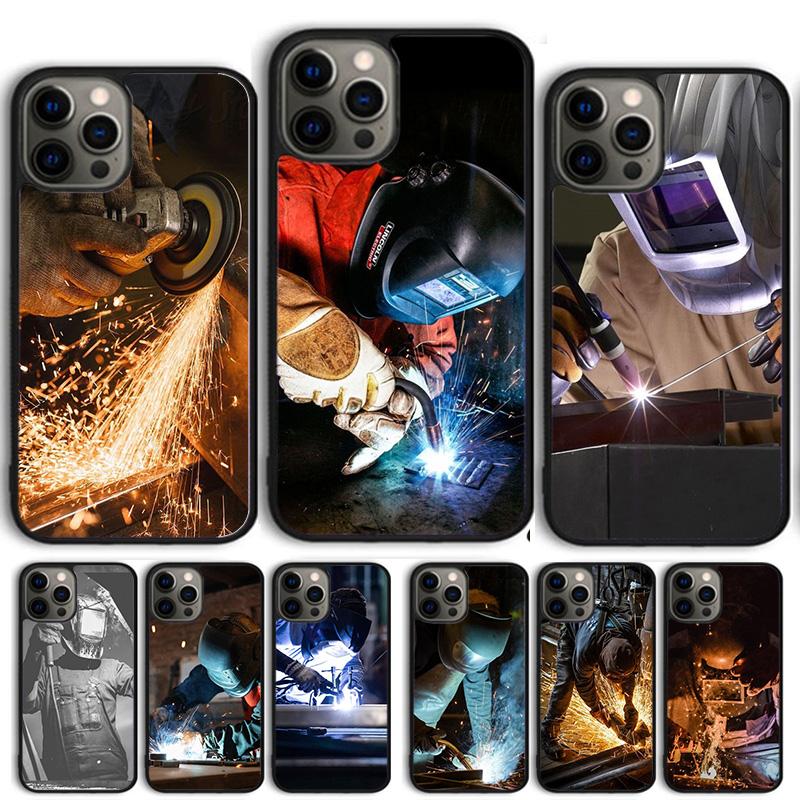 Welder Welding Hot Metal Worker Phone Case For iPhone 17 Air 13 12 14 15 16 Cover For Apple Pro Max 6S Plus