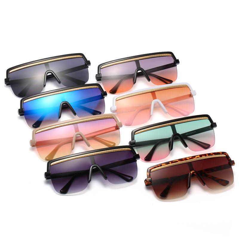 Large frame one-piece sunglasses, European and American trend one-piece sunglasses for women, street photography personalized glasses
