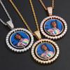 Home Decor Sublimation Rotating Round Necklaces for Memorial Gifts/Birthday/Family Use